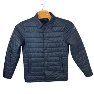 aparso Womens Large Black Nylon Snap Button Soft Shell Puffer Jacket‎